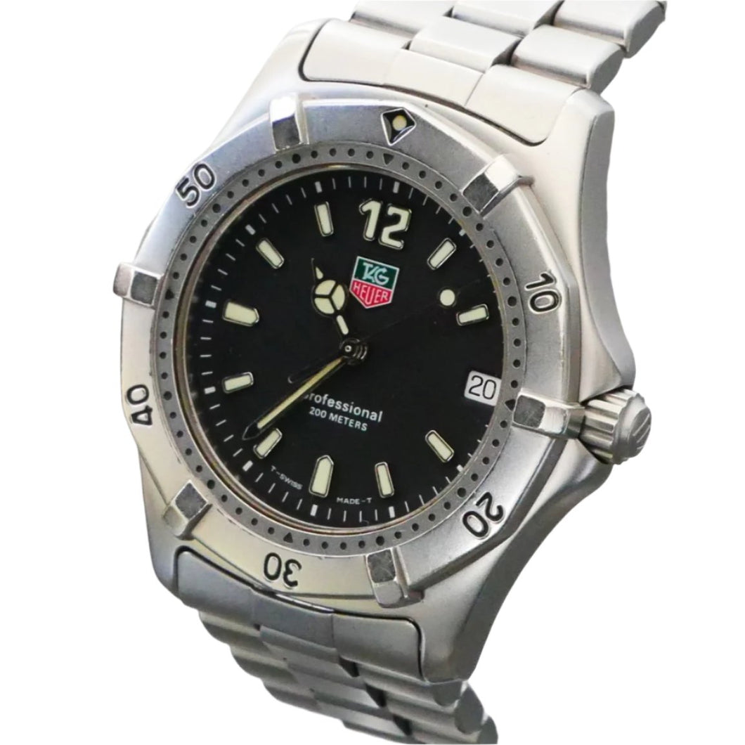 Tag Heuer 2000 Professional, Black dial, Quartz, 38mm, model WK1110 (In Stock Item)