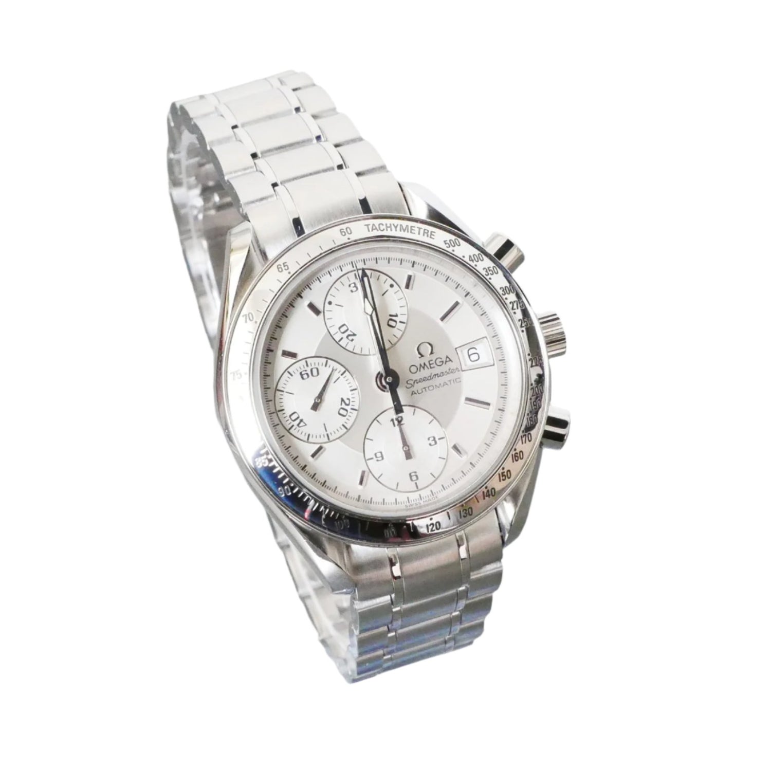 Omega, Speedmaster Date, Silver dial, Automatic Chronograph, 39mm, model 3513.30.00 (In-Stock Item)