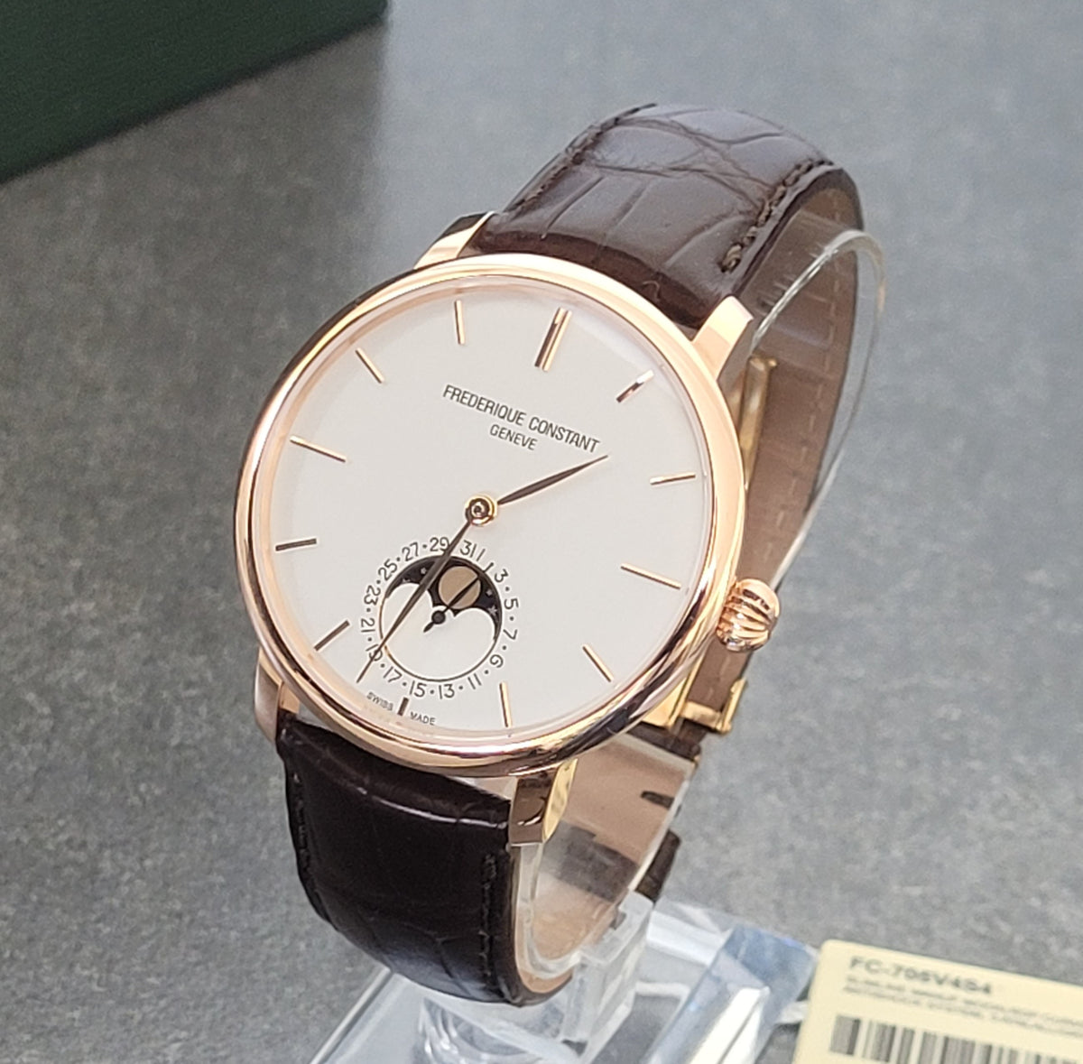 Frederique Constant Slimline Moonphase, 42mm, Calibre FC-705, Swiss Automatic, 26 Jewels, FC-705V4S4
