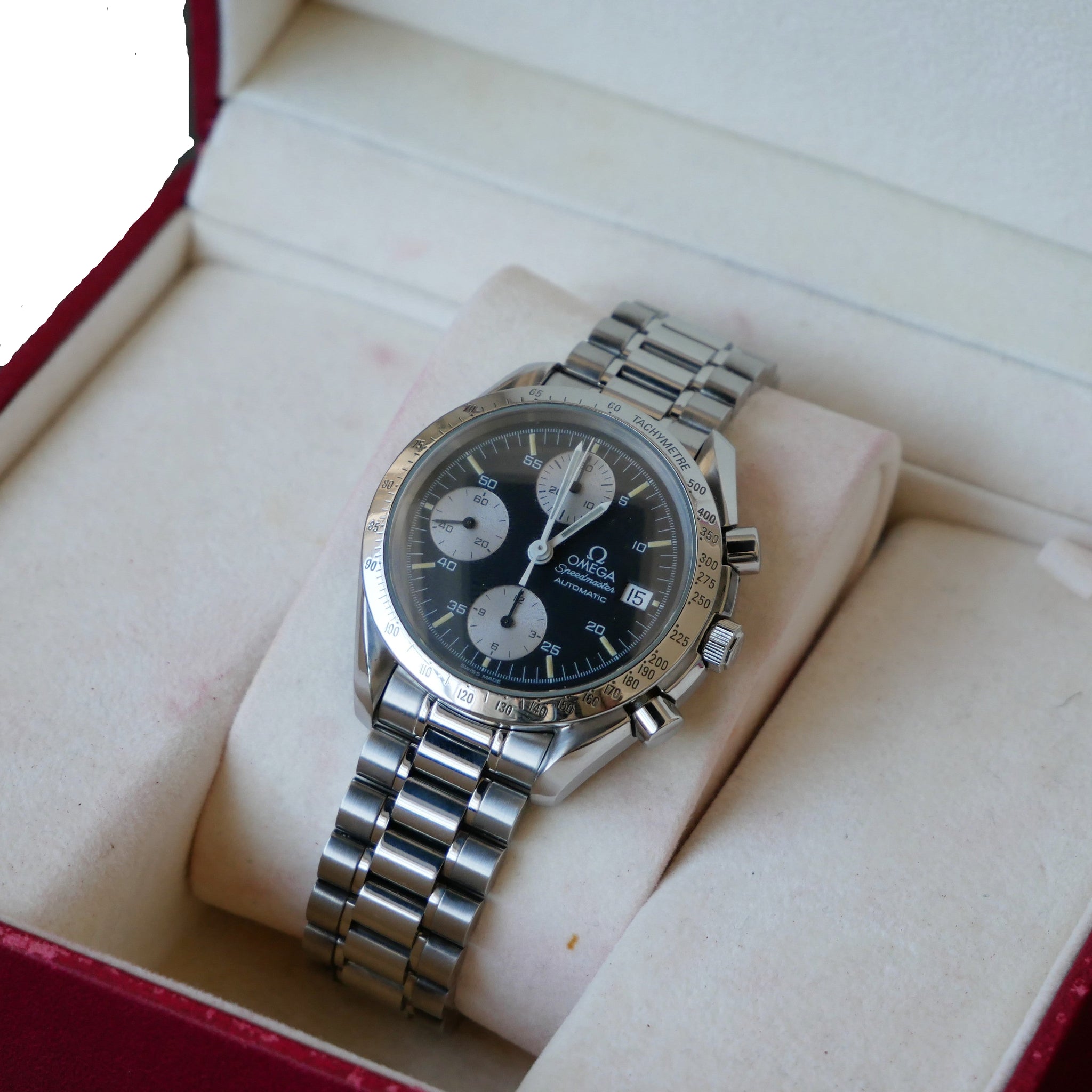 Speed Timer Reverse Panda Omega Speedmaster Date (Reverse Panda), 39mm, Automatic Chronograph, 3 ...