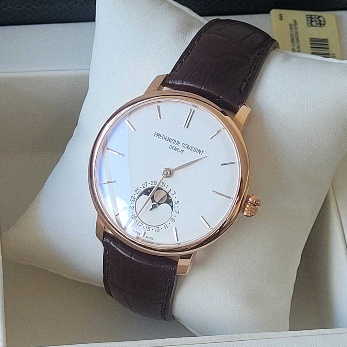 Frederique Constant Slimline Moonphase, 42mm, Calibre FC-705, Swiss Automatic, 26 Jewels, FC-705V4S4