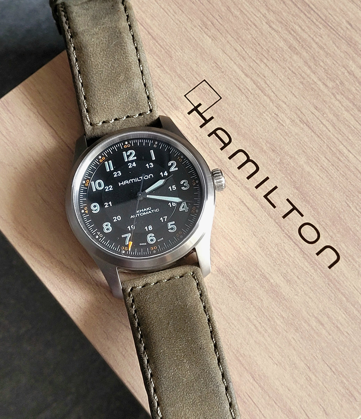Hamilton, Khaki Field, Titanium, Automatic, 38mm, model H70205830, (full set)