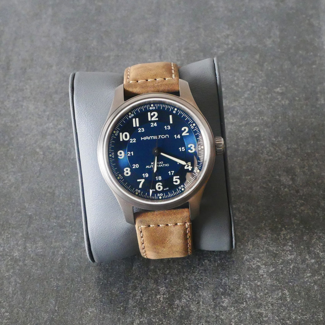 Titanium Automatic Hamilton Watch Blue Dial Hamilton, Khaki Field