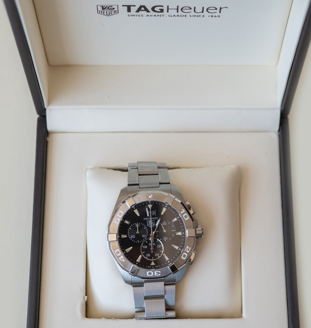 Tag Heuer Aquaracer, Quartz chronograph, 1000, 43mm, (CAY110.BA0927)